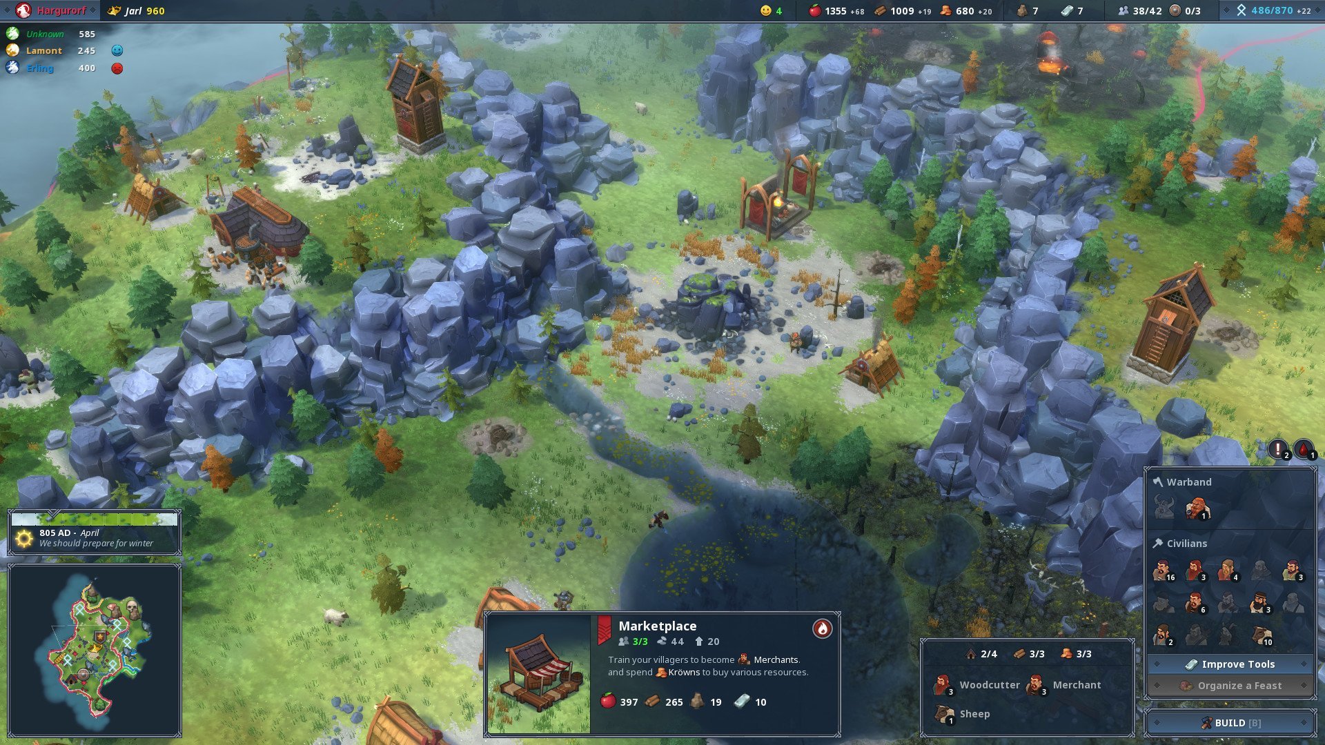 Скриншот 1 к игре Northgard v.3.6.51.40992 [Архив] (2018)